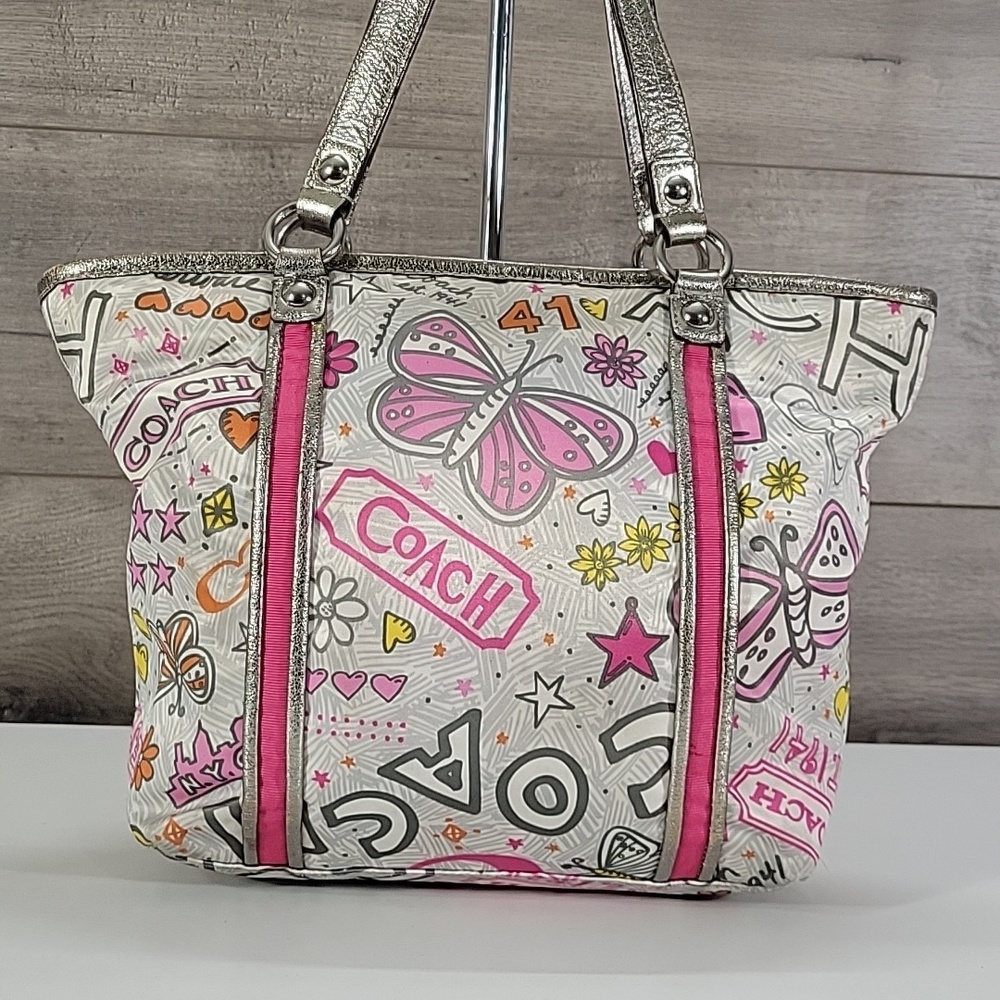 Coach Poppy Y2K Bandana Butterfly Tote Bag F15712 - Picture 4 of 16